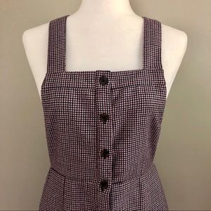 Navy & Maroon Houndstooth Button Down Jumper